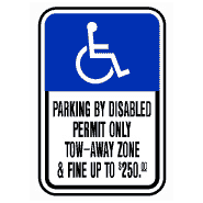 Parking By Disabled Permit Parking - Florida Sign Aluminum Blue-White reflective